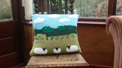 Fluffy sheep cushion cover