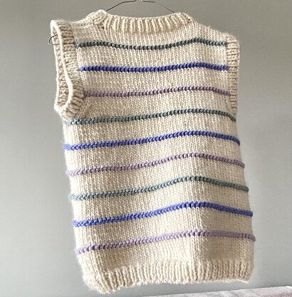 Chunky Striped V Neck Vest