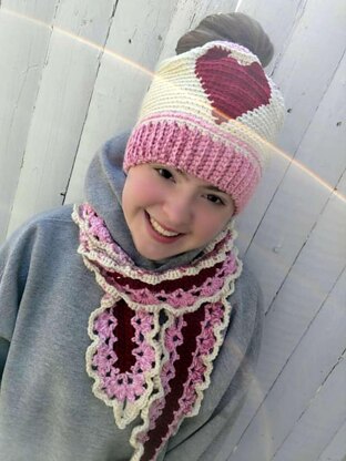 Hippie Heart Hat Crochet Beanie Pattern For Adults