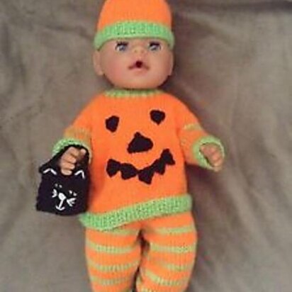 Halloween Pumpkin Costume for doll