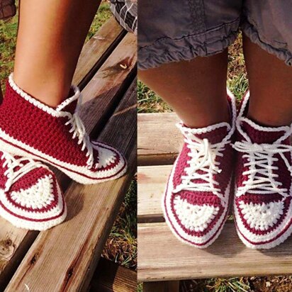 Burgundy Highcut Indoor shoes crochet