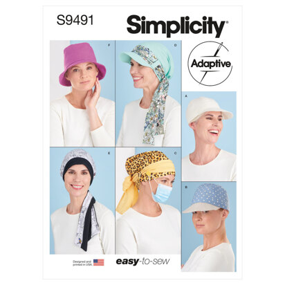 Simplicity Head Coverings S9491 - Sewing Pattern, Size S-M-L