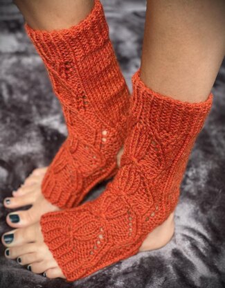 Lacy Red Yoga Socks