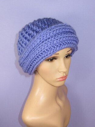 Super Chunky Rib Cuff Lace Beanie Hat