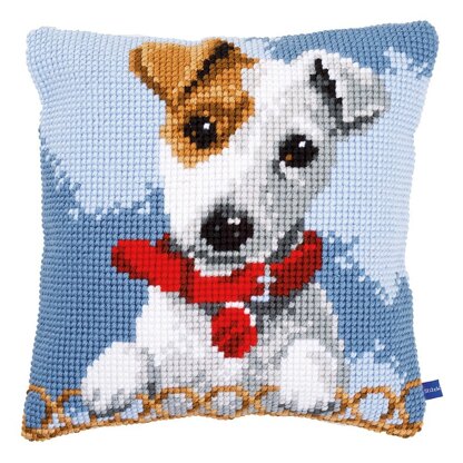 Vervaco Jack Russell Cross Stitch Cushion Kit - 40cm x 40cm