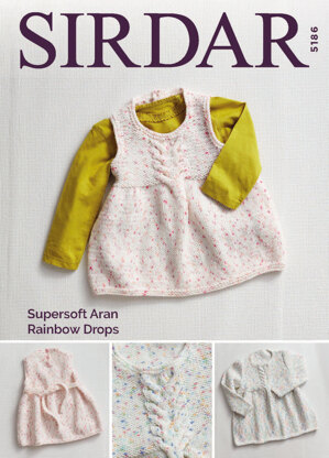 Dresses in Sirdar Supersoft Aran Rainbow Drops - 5186 - Downloadable PDF