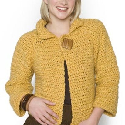 Crochet Matinee 'Swing' Jacket in Lion Brand Homespun - 60122