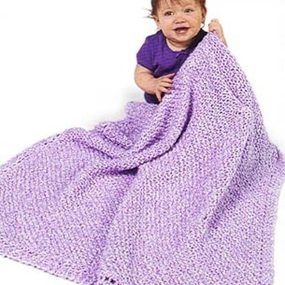 Knitting Diagonal Pattern Baby Blanket in Lion Brand Homespun - knitting pattern