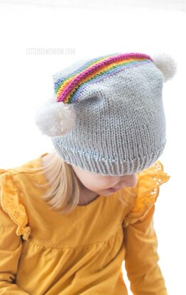 Rainbow Double Pom Pom Hat