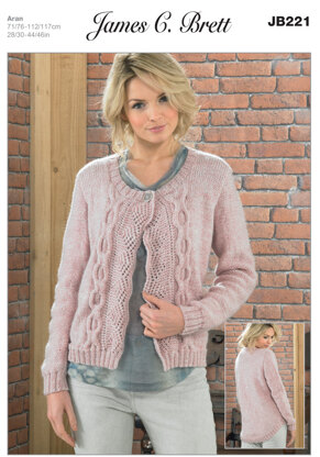 Ladies' Jacket in James C. Brett Aztec Aran - JB221