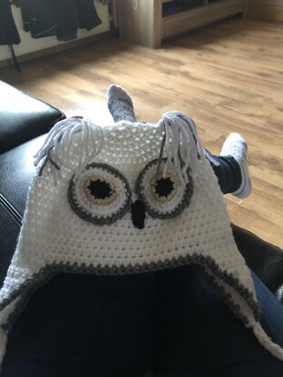 Snowy Owl Crochet Hat in Caron Simply Soft - Downloadable PDF