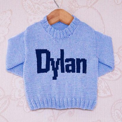 Intarsia - Dylan Moniker Chart - Childrens Sweater