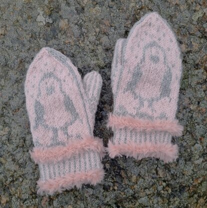 Penguin mittens for children