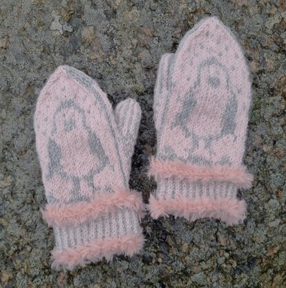 Penguin mittens for children