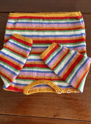 Happy Stripes Jumper Knitting Pattern Multiple sizes Boys Girls Sweater Easy