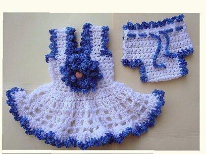 587 Short Ruffled Baby Sundress and Diaper Cover