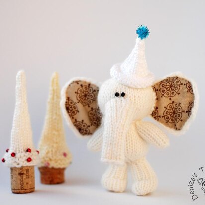 White elephant in the hat - knitting pattern