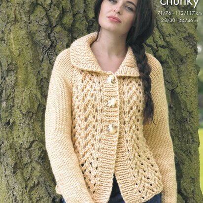 Cardigan and Sweater in King Cole Big Value Super Chunky - 4361 - Downloadable PDF