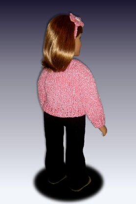 Cardigan Pattern, Top-down seamless for 23 inch doll (MY Twinn) 611