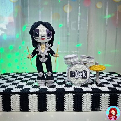 The Catman – Rock Doll Crochet Pattern + Drum Set (Fanart Inspired)