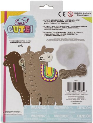 American Crafts Sew Cute! Felt Backpack Clip Kit - Llama