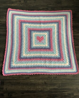 Sweetheart Granny Blanket - Original and Rose Garden Colour Combinations