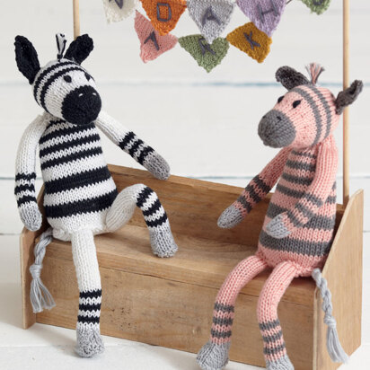 Noahs Arc - Zany Zebras in Sirdar Cotton DK