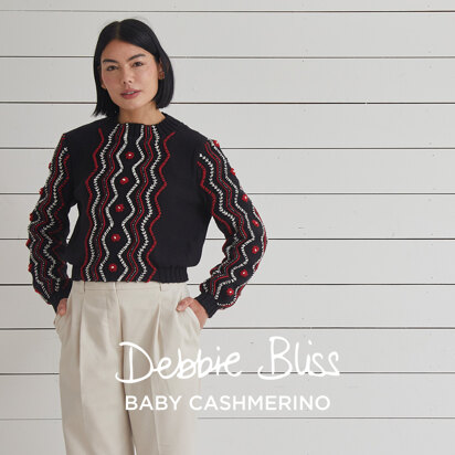 Valeria Sweater - Knitting Pattern for Women in Debbie Bliss Baby Cashmerino