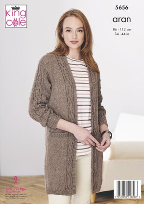 Waiscoat & Jacket Knitted in King Cole Aran - 5656 - Downloadable PDF