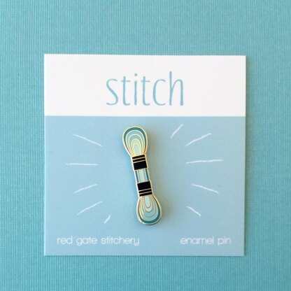 Red Gate Stitchery Mini Floss Skein Enamel Pin - Aqua (RG2004749)