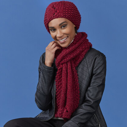 Dawson Hat & Scarf - Knitting Pattern for Women in Tahki Yarns Highland Roving by Tahki Yarns