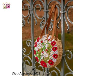 Bright summer bag with poppies