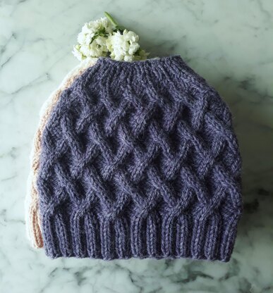 Aran Messy Bun Hat