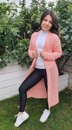 Crochet coat long