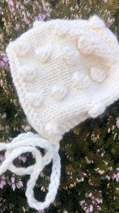 Baby Bobble Cardigan and Bonnet Set in Aran knit