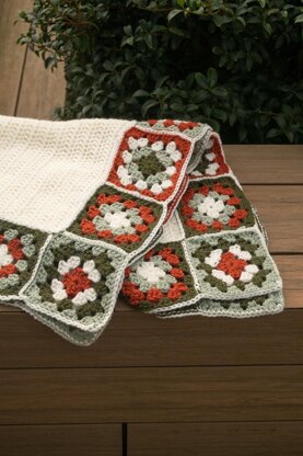 Granny Square Border Blanket