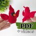 Crochet bird pattern, amigurumi red cardinal, crochet keychain pattern