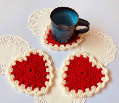 Red heart coaster by HueLaVive