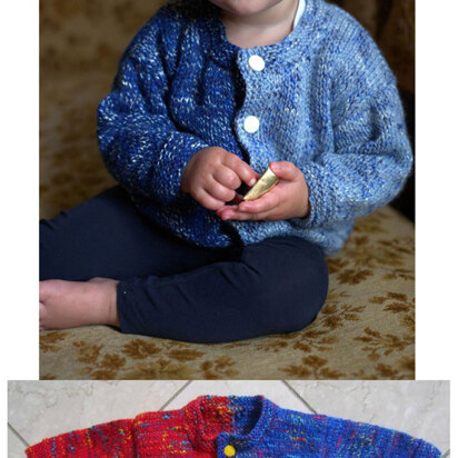 Side by Side Baby Cardigan in Plymouth Jelli Beenz - F578