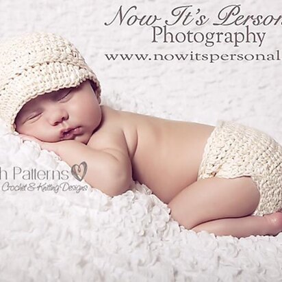 Newsboy Hat And Diaper Cover Set Crochet Pattern 192