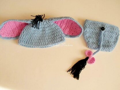 Donkey Baby Hat and Diaper Cover