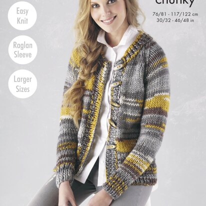 Sweater & Cardigan Knitted in King Cole Quartz Super Chunky - 5636 - Downloadable PDF
