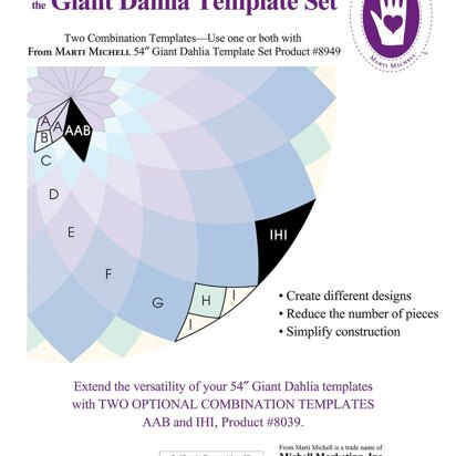 Marti Michell Combined Giant Dahlia Quilting Template