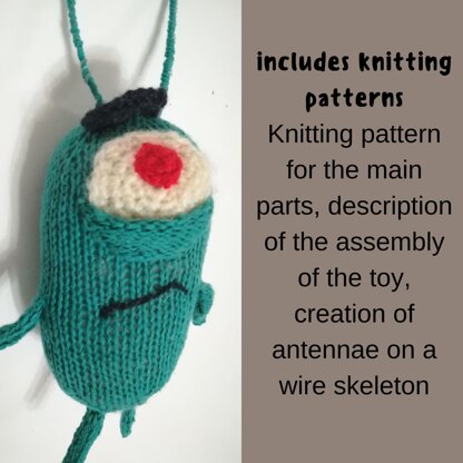 Knitted Sheldon plankton