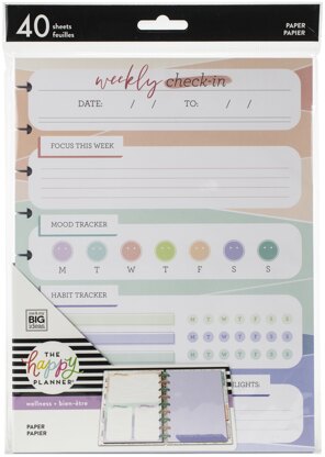 The Happy Planner Fill Paper 9.25"X7" 40/Pkg - Wellness Mood Tracker