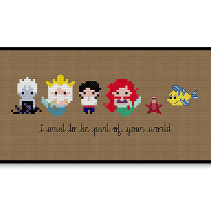 Little Mermaid Bite Size - PDF Cross Stitch Pattern