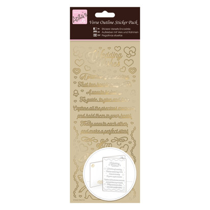 Anitas Outline Stickers - Verses - Wedding Wishes - Gold