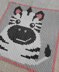 C2C Cute Zebra Blanket Black White Baby Pony Intarsia Crochet Pattern