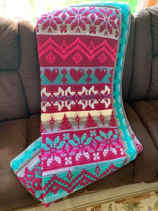 Winters Heart Mosaic Blanket