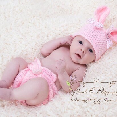 Bunny Wrap and Hat with Rounded Ears